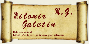 Milomir Galetin vizit kartica